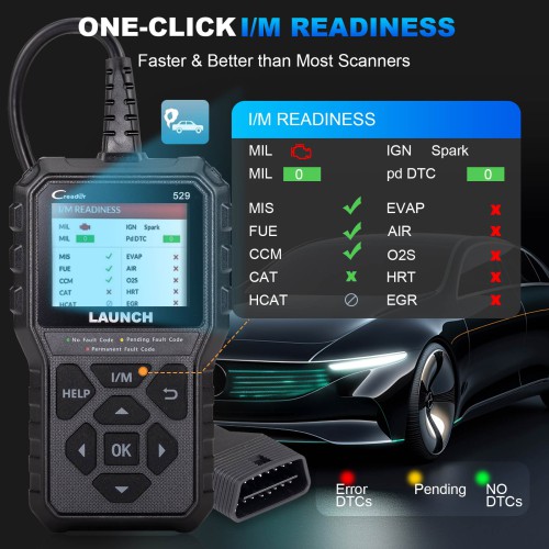 LAUNCH CR529 OBD2 Scanner Diagnostic Tool Code Reader Clear Codes I/M Readiness Freeze Frame Read VIN Code Automatically
