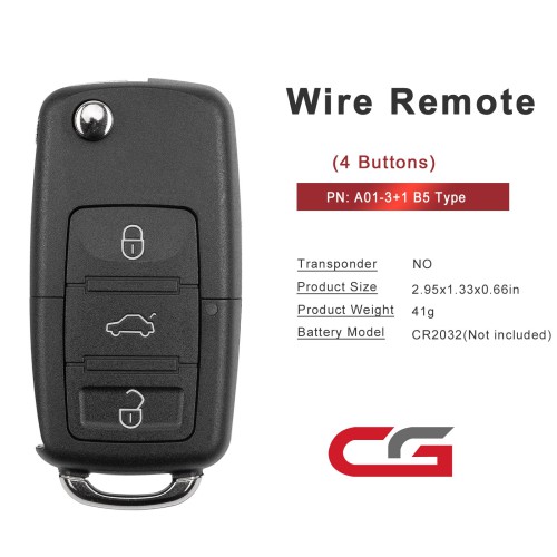 CG A01-3 B5 Type 3 Bouton Wire Remote 5PCS Fonctionne Avec CGDl K2 Programmeur