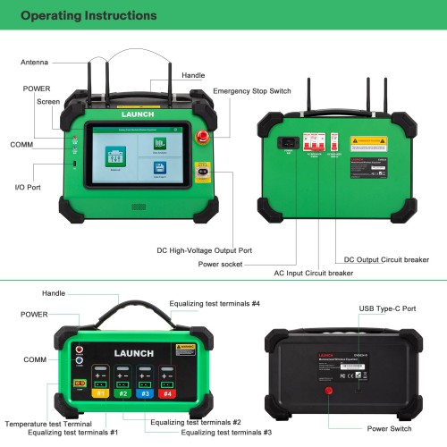 LAUNCH EVB624 EV Batterie Pack Cell Wireless Equalizer(24 canaux)