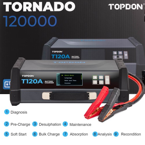 TOPDON T120A Stable Power Supply & 12V Battery Charger Cable