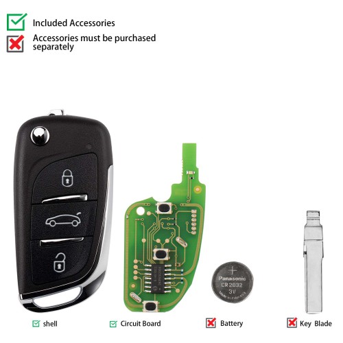 CG A11DS 3 Buttons Wire Remote 5pcs Used with CGDI K2 Remote Key Programmer