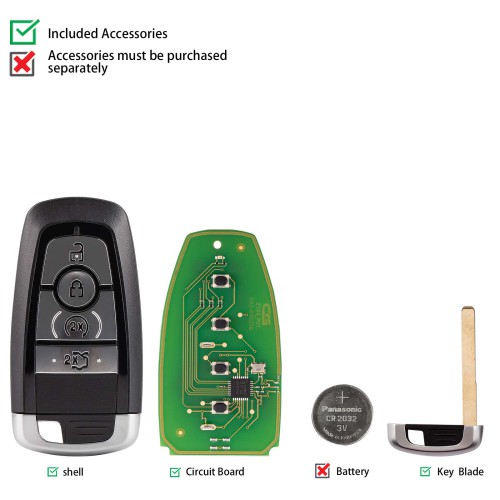 CG ZA21-4 FU.T(17.4-BTN) FOR.D 4 Buttons Smart Remote 5pcs Used with CGDI K2 Remote Key Programmer