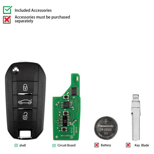 KEYDIY KD NB47-3 Universal Flip Remote Key 3 Buttons for Peugeot Type 5PCS
