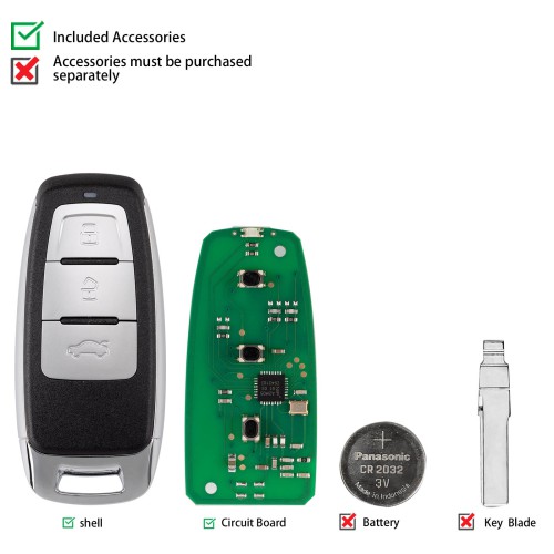 KEYDIY KD ZB08-3 Universal Smart Remote Key 3 Buttons for Audi Type 5PCS