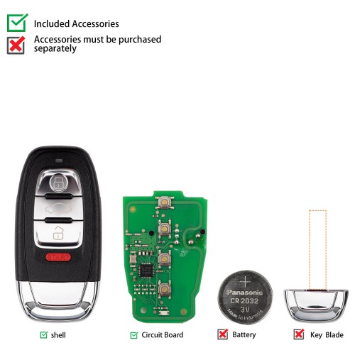 KEYDIY KD ZB01-4 Smart Remote Key for Audi Type 5PCS
