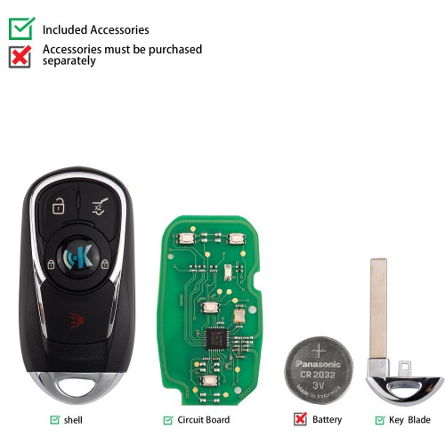 KEYDIY KD ZB22-4 Universal Smart Remote Key 4 Buttons for Buick Style 5PCS