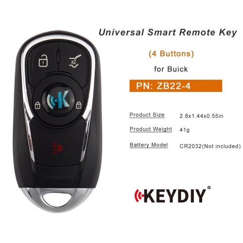 KEYDIY KD ZB22-4 Universal Smart Remote Key 4 Buttons for Buick Style 5PCS