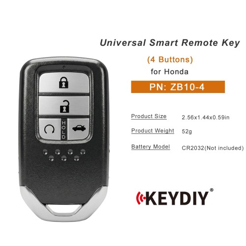 KEYDIY KD ZB10-4 Universal Smart Remote Key (Start) 4 Buttons for Honda Type 5PCS