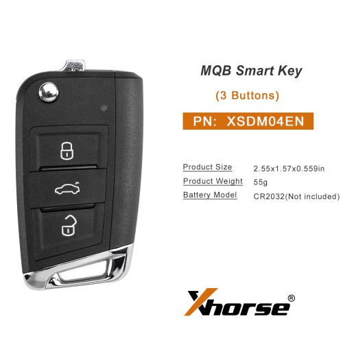 Xhorse XSDM04EN VW MQB Smart Proximité Remote Key 3 Boutons 5pcs