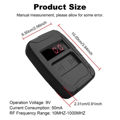 WOYO PL001 Remote Control Tester Tools Car IR Infrared (Frequency Range 10-1000MHZ) Auto Key Fob Frequency Tester Car Key Frequency Tester