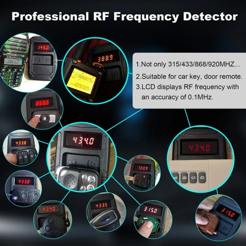 WOYO PL001 Remote Control Tester Tools Car IR Infrared (Frequency Range 10-1000MHZ) Auto Key Fob Frequency Tester Car Key Frequency Tester