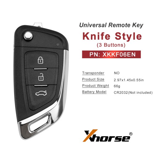 XHORSE XKKF06EN Wire Universel Remote Key Fob Knife Style 3 Boutons 5PCS