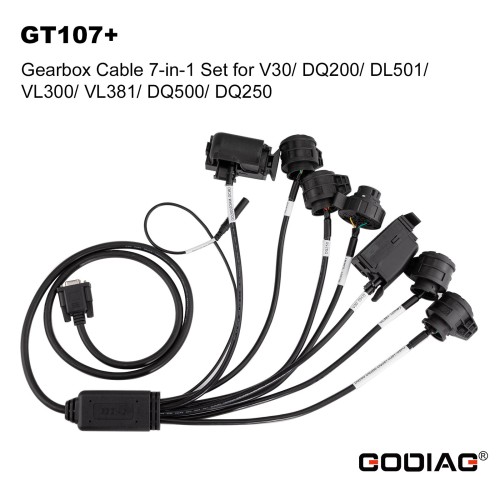 7-in-1 Gearbox Cable Set for V30/ DQ200/ DL501/ VL300/ VL381/ DQ500/ DQ250 works with GODIAG GT107+