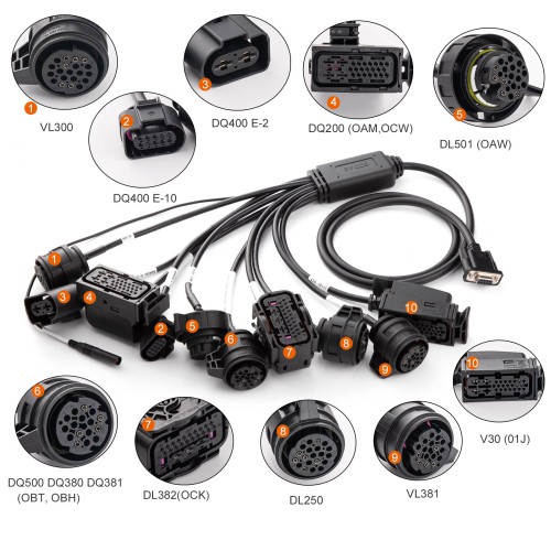GODIAG Gearbox Cable 9-in-1 Set for V-A-G V30/ DQ200/ DL501/ VL300/ VL381/ DQ500/ DQ250/ DQ380/ DQ381/ DQ400E/ DL382