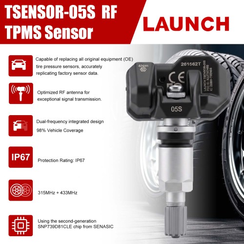 LAUNCH TSENSOR-05S RF TPMS Sensor 4PCS