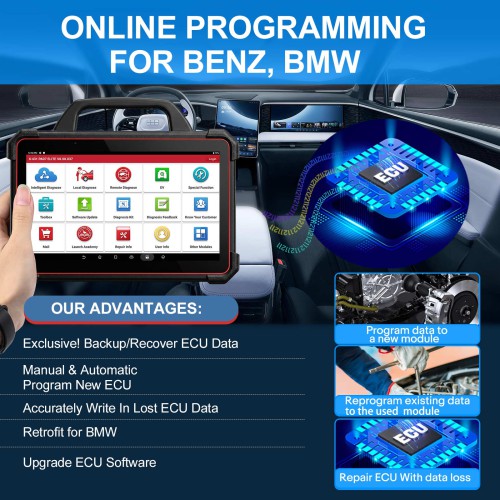 Launch X431 PAD7 PAD VII Elite Avec Smartlink C VCI Diagnostic Appareil Supporte Codage et Programmation En Ligne