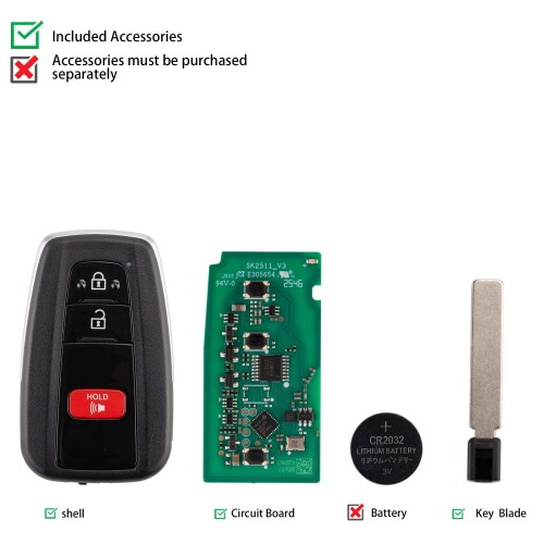 AUTEL IKEYTY003AL 3 Buttons 315/433 MHz for Toyota 4D & 8A