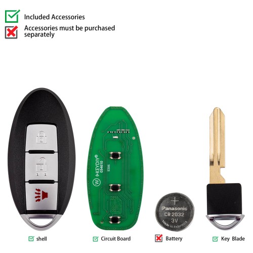 KEYDIY KD ZB03-3 Universal Smart Remote Key 2+1 Buttons for Nissan Type 5PCS