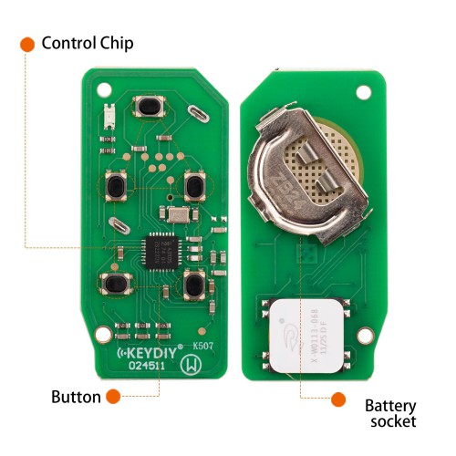 KEYDIY KD ZB24-5 Universal Smart Remote Key 4+1 Buttons for Land Rover Type 5PCS