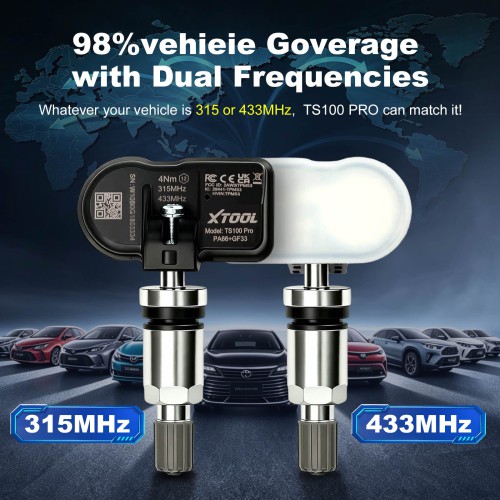 XTOOL TS100 433&315MHz TPMS TP100 Sensor Scan Tire Repair Tools Automotive Accessory Tyre Pressure