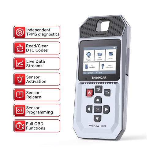 THINKCAR VENU 90 TPMS Activation & Diagnostic Appareil Supporte tout 315MHz/433MHz activation des capteurs de pression des pneus