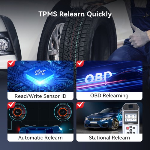 THINKCAR VENU 90 TPMS Activation & Diagnostic Appareil Supporte tout 315MHz/433MHz activation des capteurs de pression des pneus