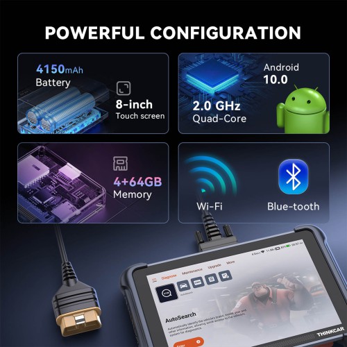 THINKCAR THINKSCAN 689 Support 35+ Maintenance Fonctions, CAN-FD & DOIP Protocol, OE-Level Full Système Diagnostic