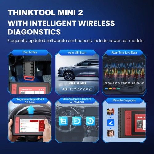 THINKCAR THINKTOOL MINI2 Multi Langues Support CAN-FD Protocol 28 Services de Maintenance