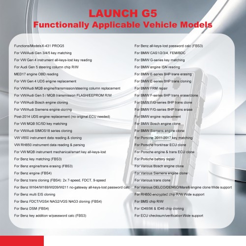 LAUNCH X-431 PROG5 IMMO Programmeur 3-in-1 IMMO Device Pour Véhicules Européens