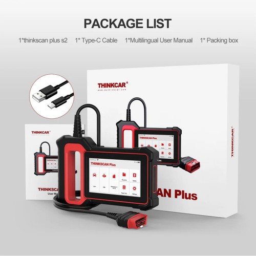 THINKCAR THINKSCAN PLUS S7 Diagnostic Scanneur Support 7 Systèmes Diagnostic, Full OBD2 Fonctions, Choose Any 5 Functions from 28 Reset Services
