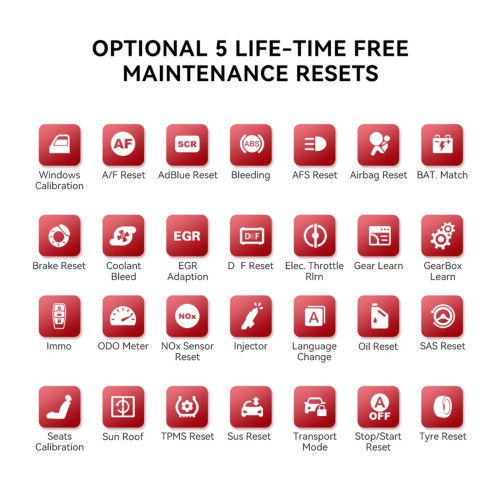 THINKCAR THINKSCAN PLUS S7 Diagnostic Scanneur Support 7 Systèmes Diagnostic, Full OBD2 Fonctions, Choose Any 5 Functions from 28 Reset Services