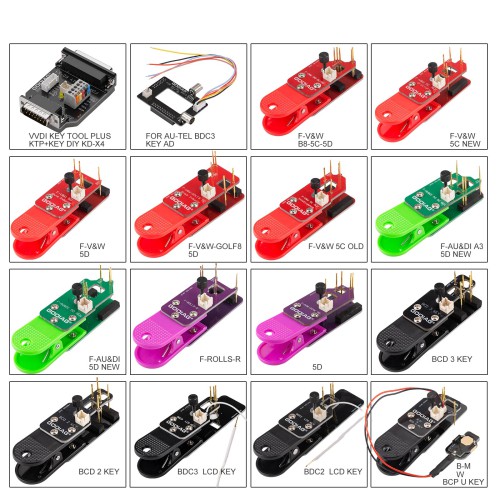 GODIAG  BCP U KEY BDC2 BDC3 14-in-1 Adapter Kit for  5C/ 5D Encrypted Key Programming & Matching Supports KEY TOOL PLUS/IM608/KD-MAX/KYDZ Tablets
