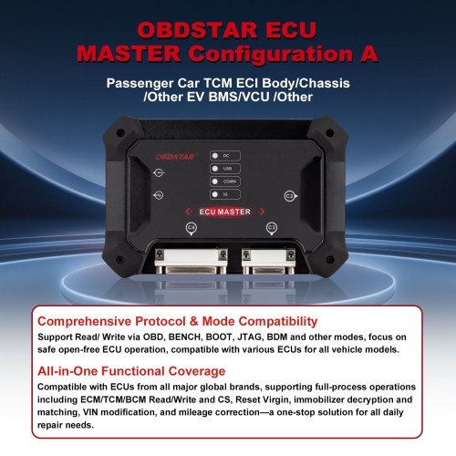 OBDSTAR ECU MASTER Configuration A (Passenger Car TCM ECI Body/Chassis/Other EV BMS/VCU /Other)