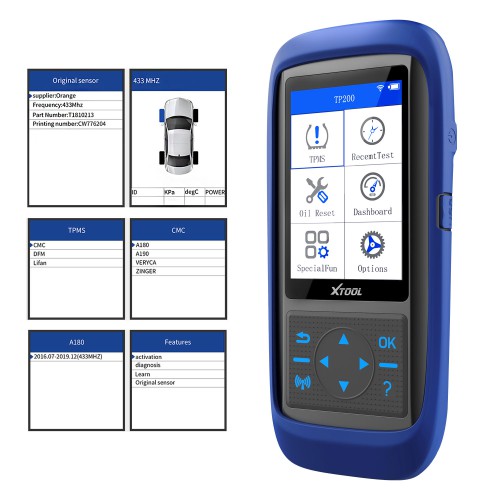 XTOOL TP150 OBD2 TPMS Diagnostic Tool et Service Scanner avec 315&433 MHZ Sensor