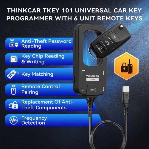 THINKCAR TKEY101 Programmateur De Clés Universel Avec 6 Remote Clés