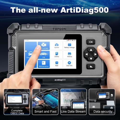 TOPDON ArtiDiag500 AutoVIN Live Data Stream 6 Fonctions Réinitialiser