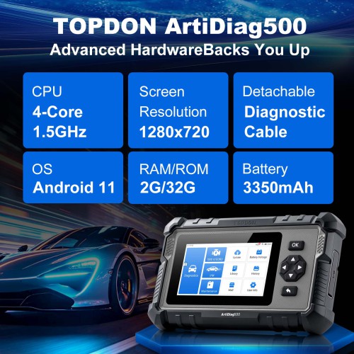 TOPDON ArtiDiag500 AutoVIN Live Data Stream 6 Fonctions Réinitialiser