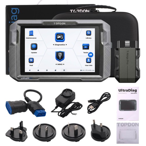 TOPDON UltraDiag 8-Inch Clé Programmeur & Diagnostic Appareil Supporte 30 fonctions de réinitialisation, contrôle bidirectionnel, plus de 100 voitures