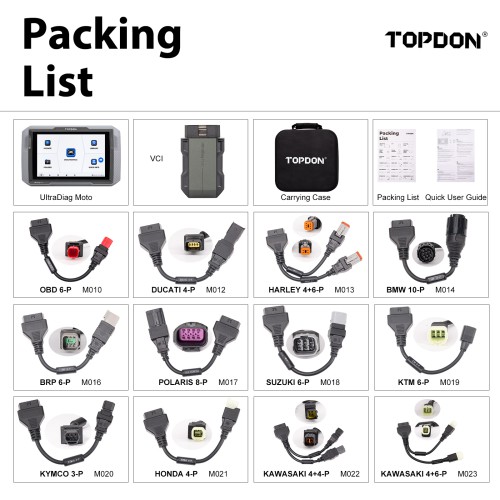 TOPDON UltraDiag Moto 8-inch Wireless Motorcycle Diagnostic Appareil Supporte contrôle bidirectionnel, réinitialisations de maintenance, connectivité