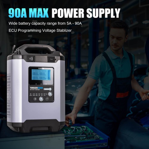 TOPDON Tornado90000 - 90A Alimentation Stable et Chargeur Intelligent 12V/24V