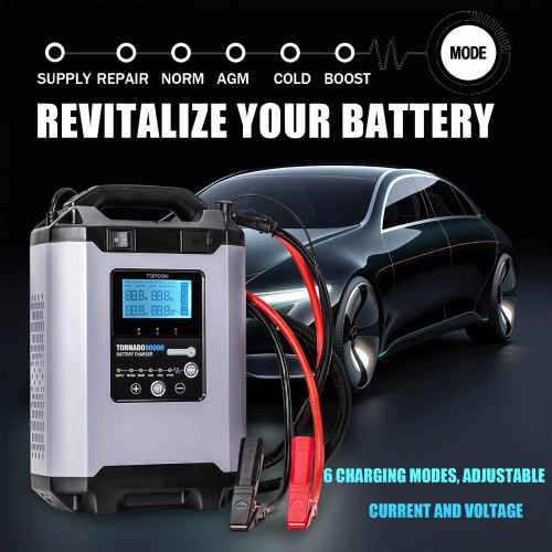 TOPDON Tornado90000 - 90A Alimentation Stable et Chargeur Intelligent 12V/24V