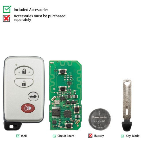 KEYDIY TIB03-4(Silver Gray) 4 Buttons Smart Key