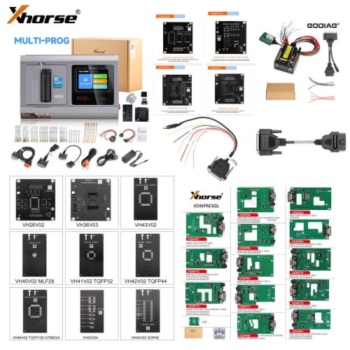 Xhorse Multi Prog Full + MQB48 Adapters 13 pcs + Exclusive Adapter 13 pcs + MQB-RH850 + G-V ECU Cable + ECU GPT Boot AD Full Adapter Kit