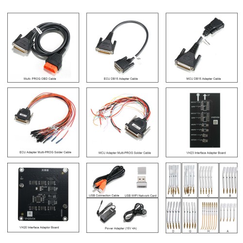 Xhorse Multi Prog Full + MQB48 Adapters 13 pcs + Exclusive Adapter 13 pcs + MQB-RH850 + G-V ECU Cable + ECU GPT Boot AD Full Adapter Kit