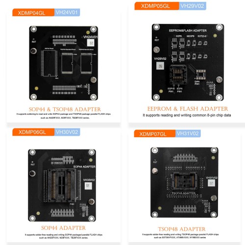 Xhorse Multi Prog Full + MQB48 Adapters 13 pcs + Exclusive Adapter 13 pcs + MQB-RH850 + G-V ECU Cable + ECU GPT Boot AD Full Adapter Kit