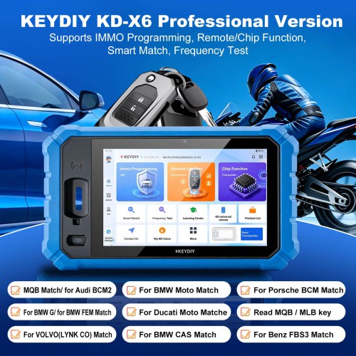 KEYDIY KD-X6 Pro Version Supporte IMMO Programmation, Remote/Chip Fonction, Correspondance Intelligente, Fréquence Test