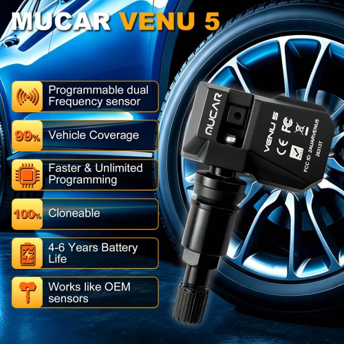 THINKCAR MUCAR VENU5 Tire Pressure Sensors Support 315MHz & 433MHz Dual Frequency 4PCS/Set
