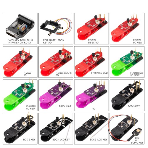 GODIAG BCP U KEY BDC2 BDC3 14-in-1 Adapter Kit for  5C/ 5D Encrypted Key Programming & Matching Supports KEY TOOL PLUS/IM608/KD-MAX/KYDZ Tablets