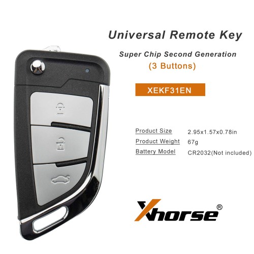 XHORSE XEKF31EN Style II Universel XE Séries Smarty Remote 3 Boutons Avec XT57B Super Chip