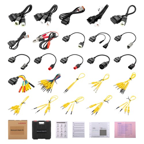 LAUNCH Motorcycle Diagnostic Connecteurs Kit V3 PN: 301181447 avec carte de renouvellement d'un an
